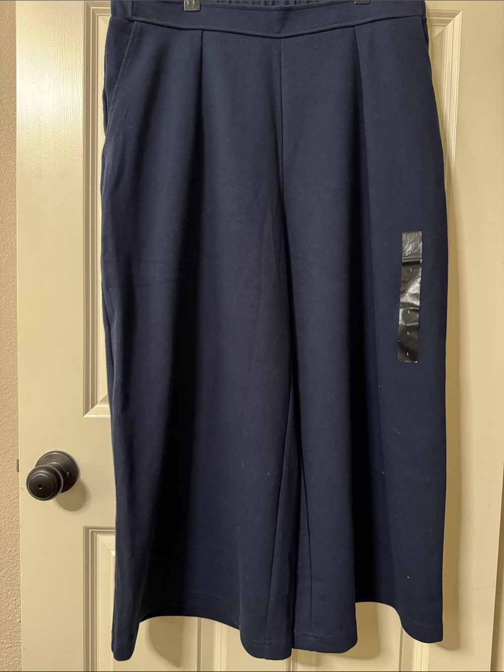 Banana Republic Factory Navy Wide-Leg Pull-On Pants